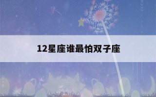 12星座谁最怕双子座(双子座的灵魂伴侣)