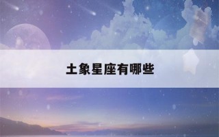 土象星座有哪些(土象星座有哪些特点)