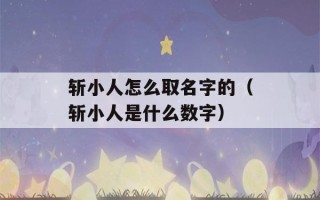 斩小人怎么取名字的（斩小人是什么数字）