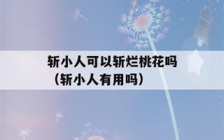 斩小人可以斩烂桃花吗（斩小人有用吗）