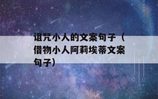 诅咒小人的文案句子（借物小人阿莉埃蒂文案句子）