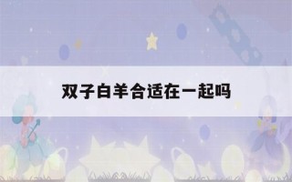 双子白羊合适在一起吗(双子和白羊的情侣值)