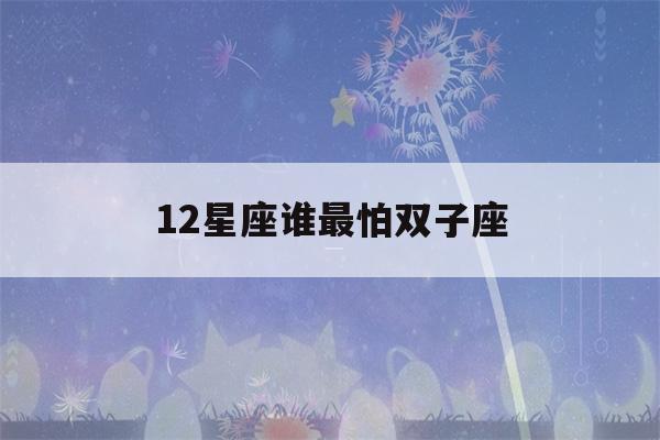 12星座谁最怕双子座(双子座的灵魂伴侣)-第1张图片-星座花