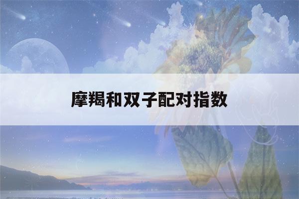 摩羯和双子配对指数(摩羯和双子配对指数高吗)-第1张图片-星座花