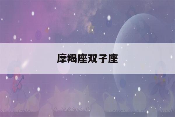 摩羯座双子座(摩羯座双子座配对指数是多少)-第1张图片-星座花