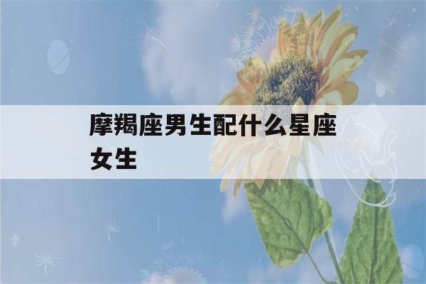 摩羯座男生配什么星座女生(让摩羯男上瘾的女人)-第1张图片-星座花