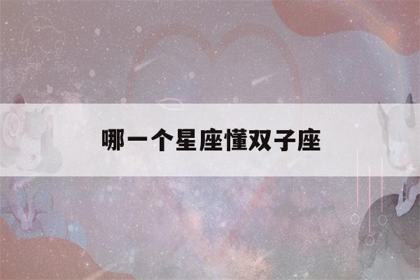 哪一个星座懂双子座(哪一个星座最懂双子座)-第1张图片-星座花