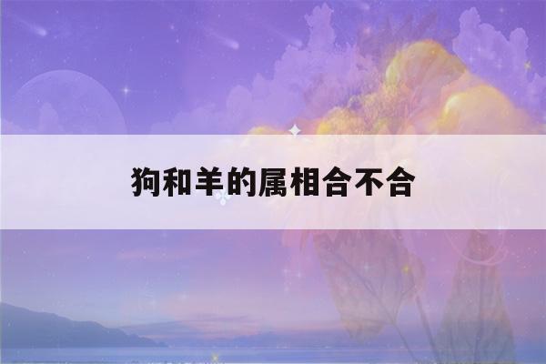 狗和羊的属相合不合(鸡和羊的属相合不合)-第1张图片-星座花