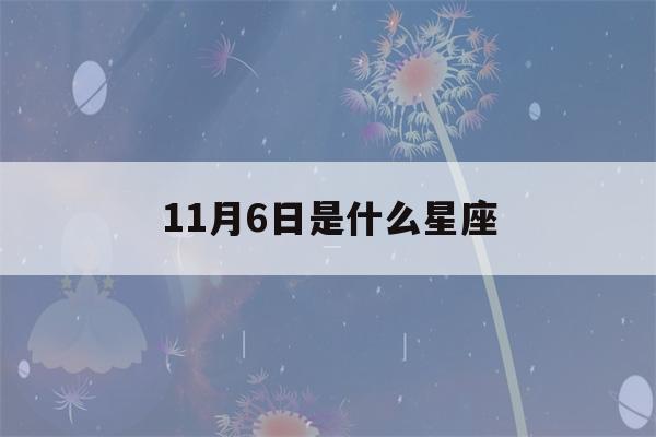 11月6日是什么星座(11月26日是什么星座)-第1张图片-星座花