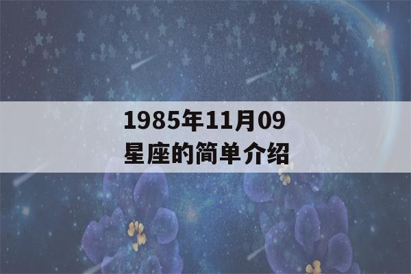 1985年11月09星座的简单介绍-第1张图片-星座花