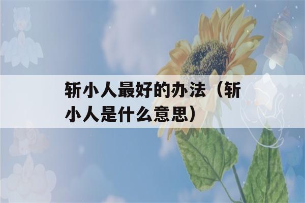 斩小人最好的办法（斩小人是什么意思）-第1张图片-星座花