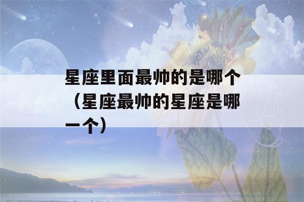 星座里面最帅的是哪个（星座最帅的星座是哪一个）-第1张图片-星座花