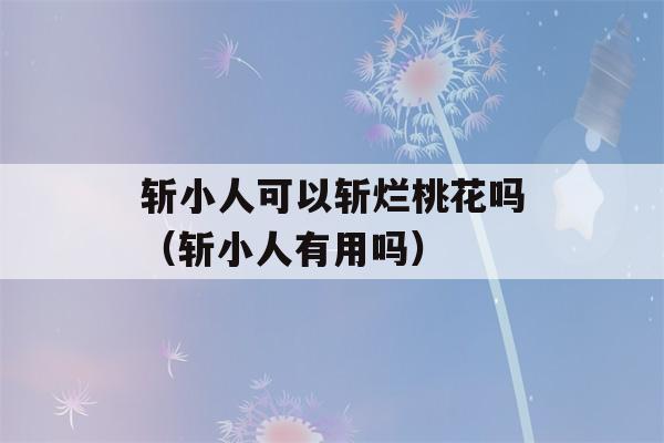 斩小人可以斩烂桃花吗（斩小人有用吗）-第1张图片-星座花