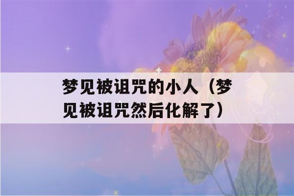 梦见被诅咒的小人（梦见被诅咒然后化解了）-第1张图片-星座花