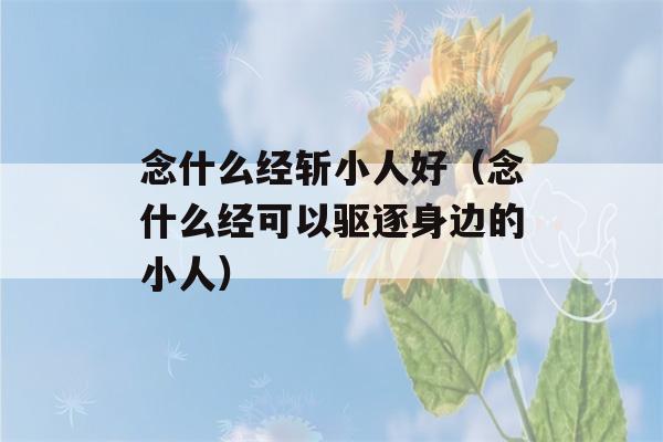 念什么经斩小人好（念什么经可以驱逐身边的小人）-第1张图片-星座花