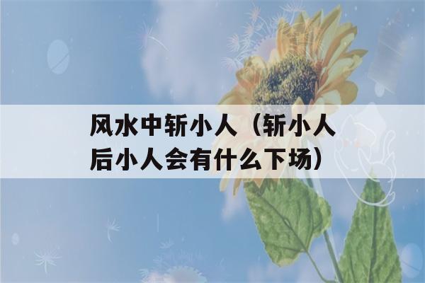 风水中斩小人（斩小人后小人会有什么下场）-第1张图片-星座花