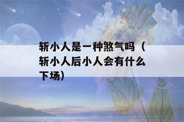 斩小人是一种煞气吗（斩小人后小人会有什么下场）-第1张图片-星座花