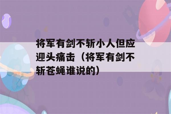 将军有剑不斩小人但应迎头痛击（将军有剑不斩苍蝇谁说的）-第1张图片-星座花