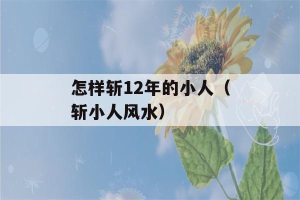 怎样斩12年的小人（斩小人风水）-第1张图片-星座花