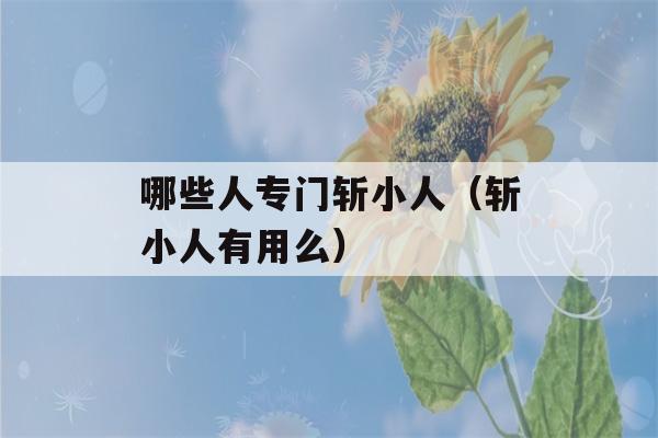 哪些人专门斩小人（斩小人有用么）-第1张图片-星座花